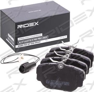 RIDEX 402B1360 - Комплект спирачно феродо, дискови спирачки vvparts.bg
