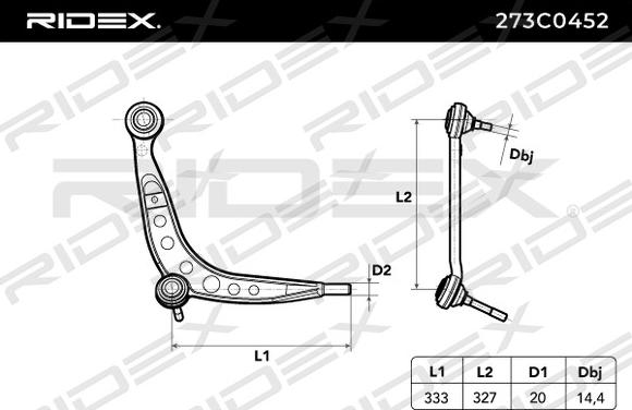 RIDEX 273C0452 - Носач, окачване на колелата vvparts.bg