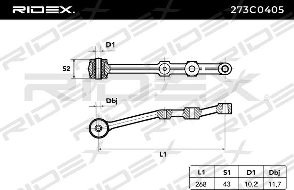 RIDEX 273C0405 - Носач, окачване на колелата vvparts.bg