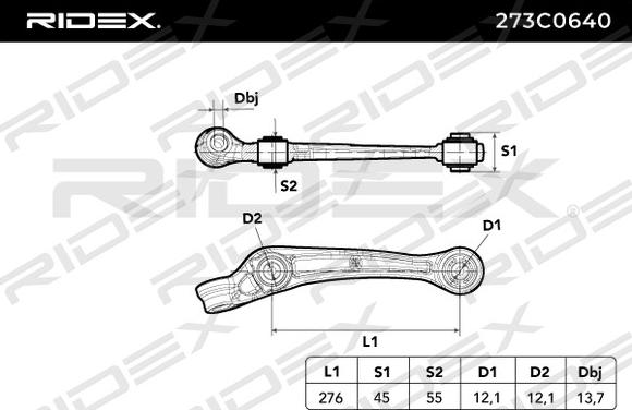 RIDEX 273C0640 - Носач, окачване на колелата vvparts.bg