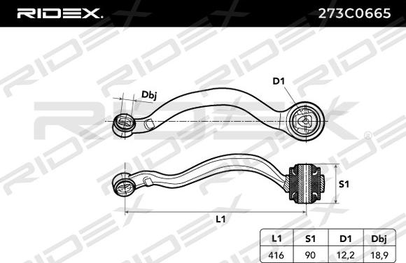 RIDEX 273C0665 - Носач, окачване на колелата vvparts.bg