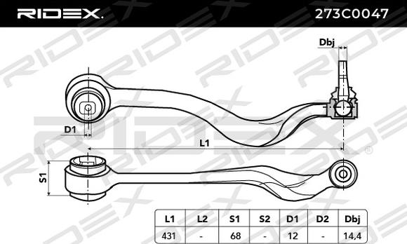 RIDEX 273C0047 - Носач, окачване на колелата vvparts.bg