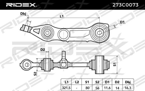 RIDEX 273C0073 - Носач, окачване на колелата vvparts.bg