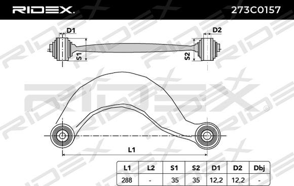 RIDEX 273C0157 - Носач, окачване на колелата vvparts.bg