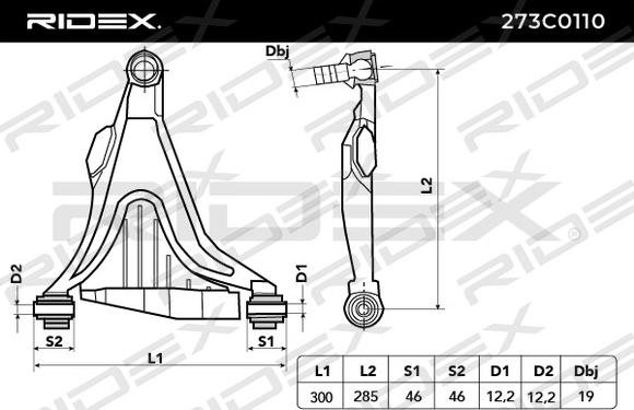 RIDEX 273C0110 - Носач, окачване на колелата vvparts.bg