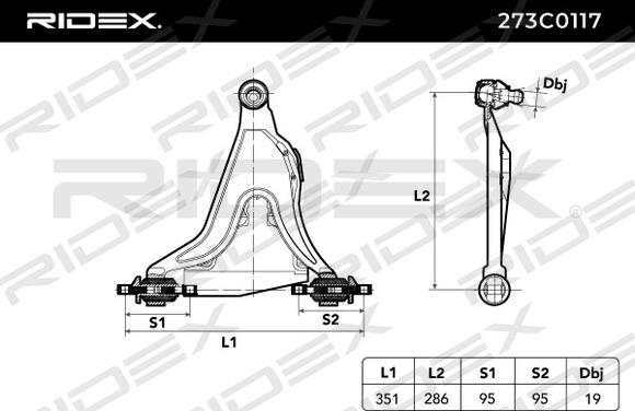 RIDEX 273C0117 - Носач, окачване на колелата vvparts.bg