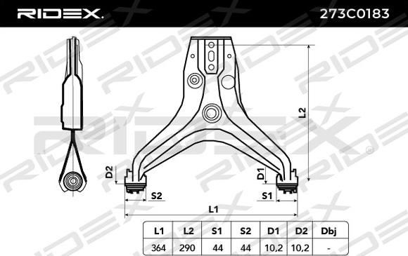 RIDEX 273C0183 - Носач, окачване на колелата vvparts.bg