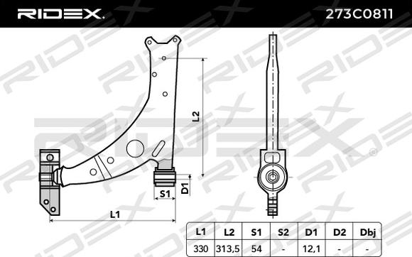 RIDEX 273C0811 - Носач, окачване на колелата vvparts.bg