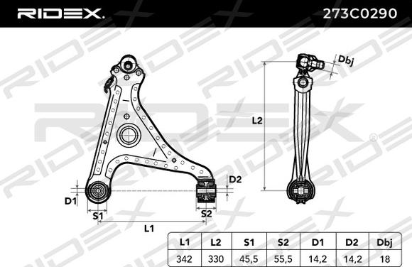 RIDEX 273C0290 - Носач, окачване на колелата vvparts.bg