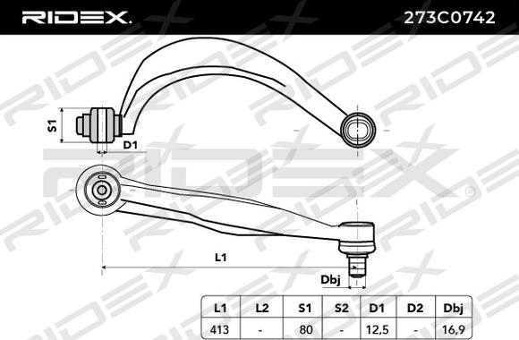 RIDEX 273C0742 - Носач, окачване на колелата vvparts.bg