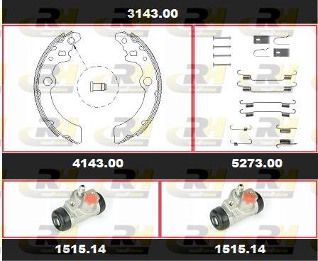 Roadhouse 3143.00 - Комплект спирачна челюст vvparts.bg