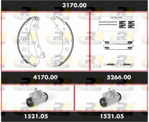 Roadhouse 3170.00 - Комплект спирачна челюст vvparts.bg