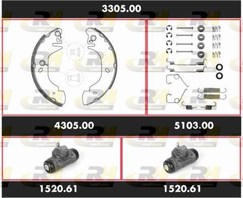 Roadhouse 3305.00 - Комплект спирачна челюст vvparts.bg