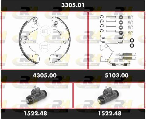 Roadhouse 3305.01 - Комплект спирачна челюст vvparts.bg