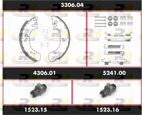 Roadhouse 3306.04 - Комплект спирачна челюст vvparts.bg