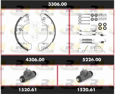 Roadhouse 3306.00 - Комплект спирачна челюст vvparts.bg