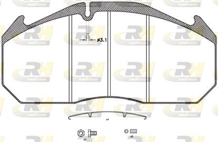 Roadhouse JSX 2506.30 - Комплект спирачно феродо, дискови спирачки vvparts.bg