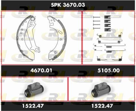 Roadhouse SPK 3670.03 - Комплект спирачна челюст vvparts.bg