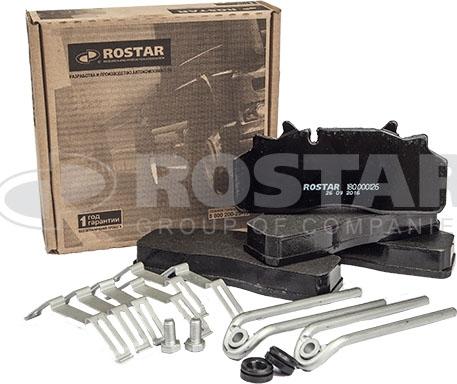 Rostar 180.000126 - Комплект спирачно феродо, дискови спирачки vvparts.bg