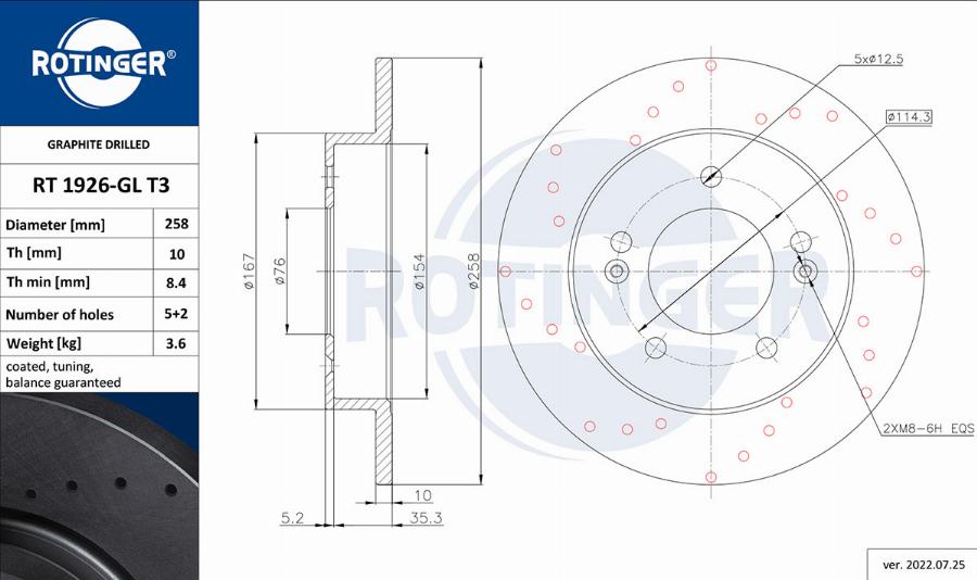 Rotinger RT 1926-GL T3 - Спирачен диск vvparts.bg