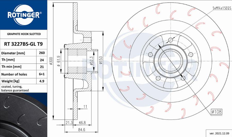 Rotinger RT 3227BS-GL T9 - Спирачен диск vvparts.bg