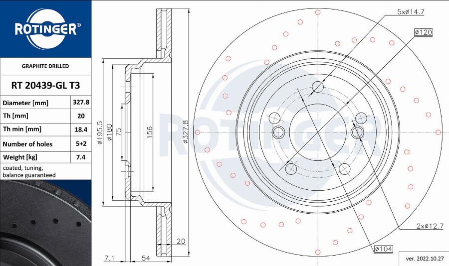 Rotinger RT 20439-GL T3 - Спирачен диск vvparts.bg