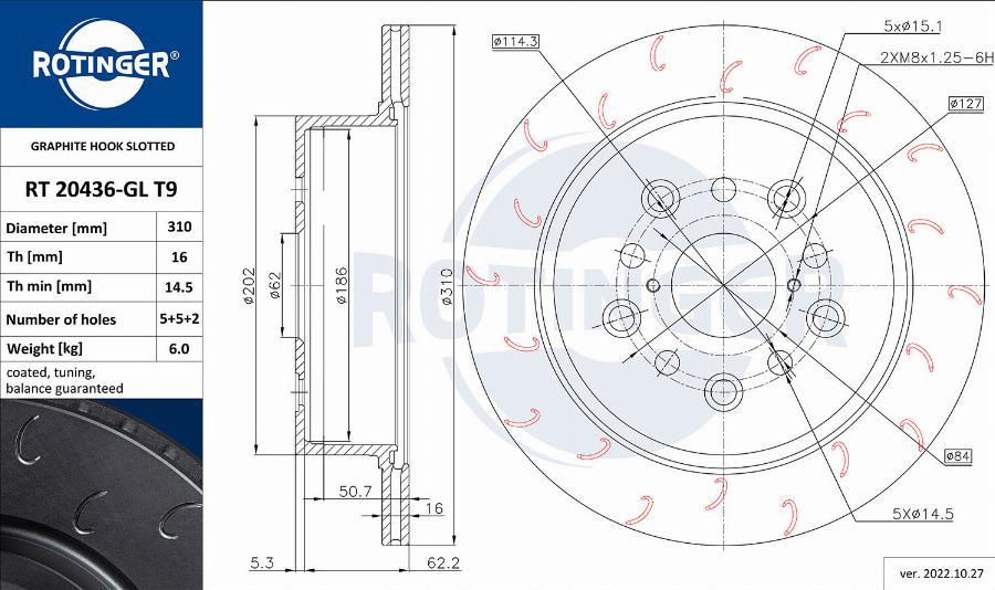 Rotinger RT 20436-GL T9 - Спирачен диск vvparts.bg