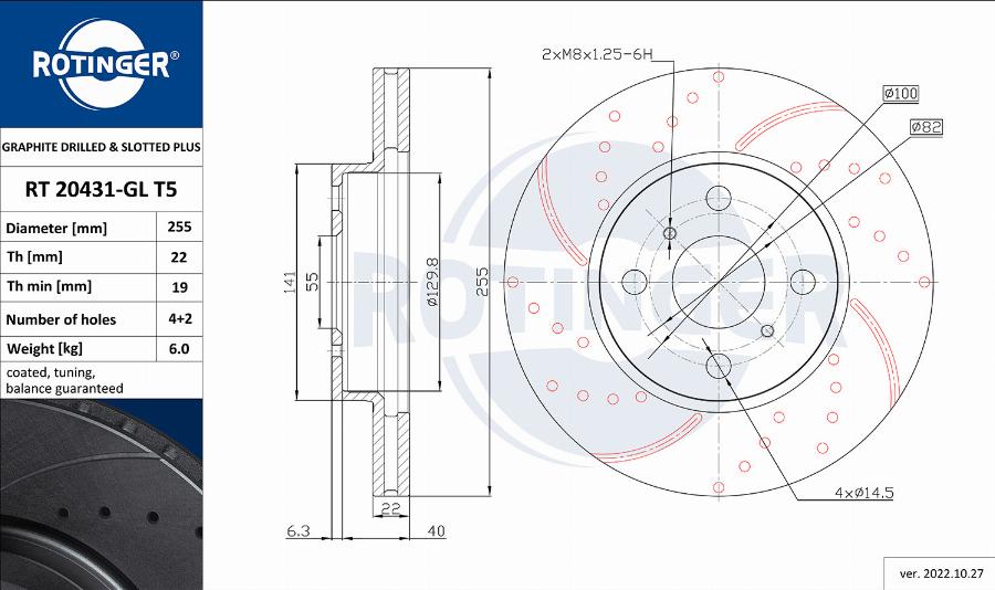 Rotinger RT 20431-GL T5 - Спирачен диск vvparts.bg