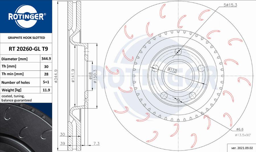 Rotinger RT 20260-GL T9 - Спирачен диск vvparts.bg