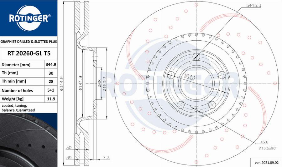 Rotinger RT 20260-GL T5 - Спирачен диск vvparts.bg