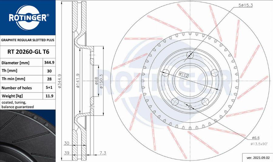 Rotinger RT 20260-GL T6 - Спирачен диск vvparts.bg