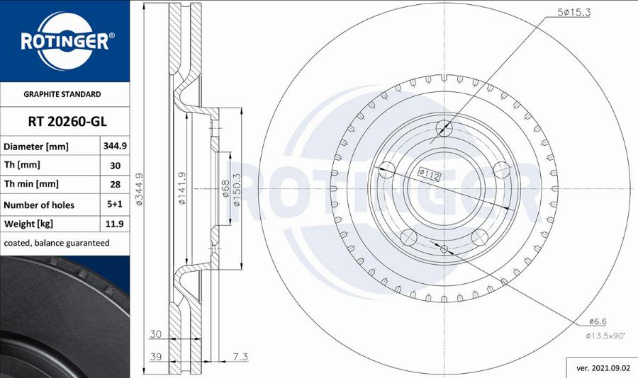 Rotinger RT 20260-GL - Спирачен диск vvparts.bg