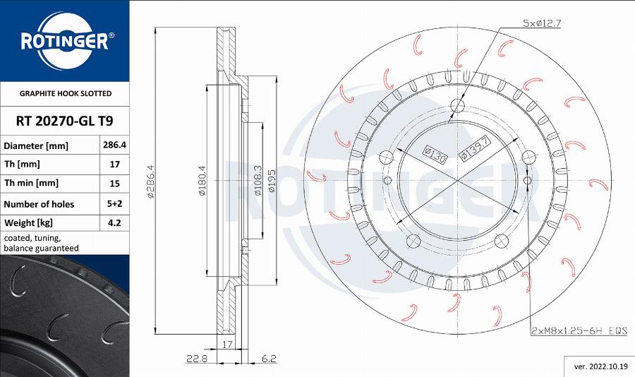 Rotinger RT 20270-GL T9 - Спирачен диск vvparts.bg