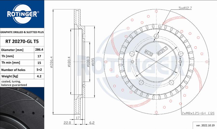 Rotinger RT 20270-GL T5 - Спирачен диск vvparts.bg