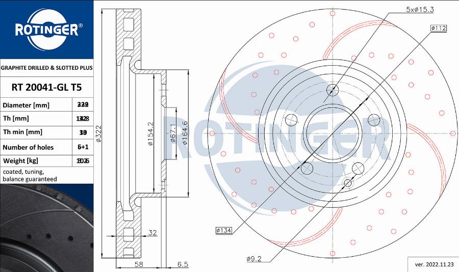 Rotinger RT 20720-GL T5 - Спирачен диск vvparts.bg