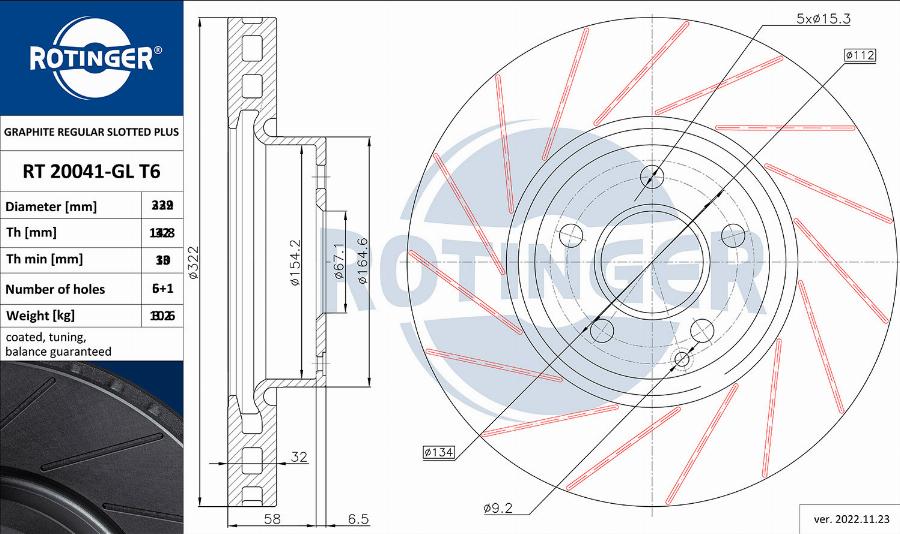 Rotinger RT 20720-GL T6 - Спирачен диск vvparts.bg