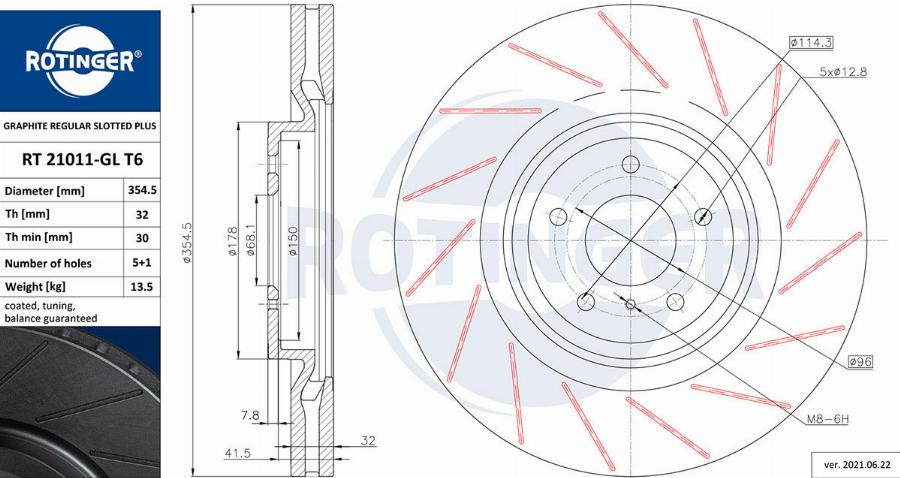 Rotinger RT 21011-GL T6 - Спирачен диск vvparts.bg