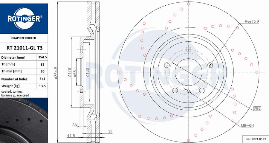 Rotinger RT 21011-GL T3 - Спирачен диск vvparts.bg