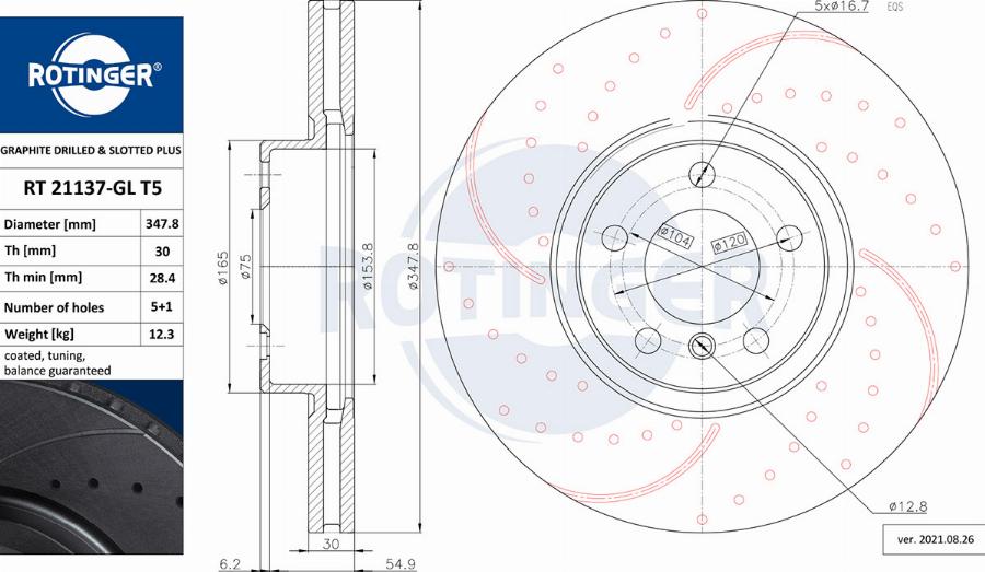 Rotinger RT 21137-GL T5 - Спирачен диск vvparts.bg