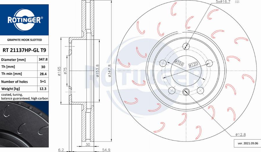 Rotinger RT 21137HP-GL T9 - Спирачен диск vvparts.bg