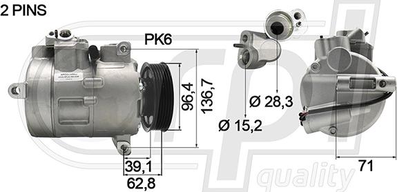 RPLQuality APCOVW5035 - Компресор, климатизация vvparts.bg