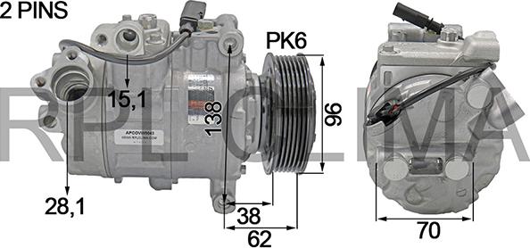 RPLQuality APCOVW0043 - Компресор, климатизация vvparts.bg