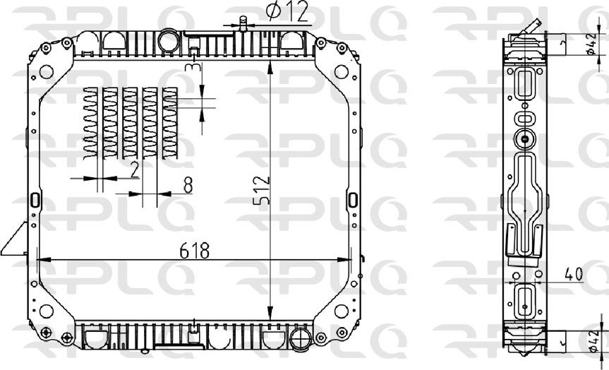 RPL QUALITY APRAMB5006 - Радиатор, охлаждане на двигателя vvparts.bg