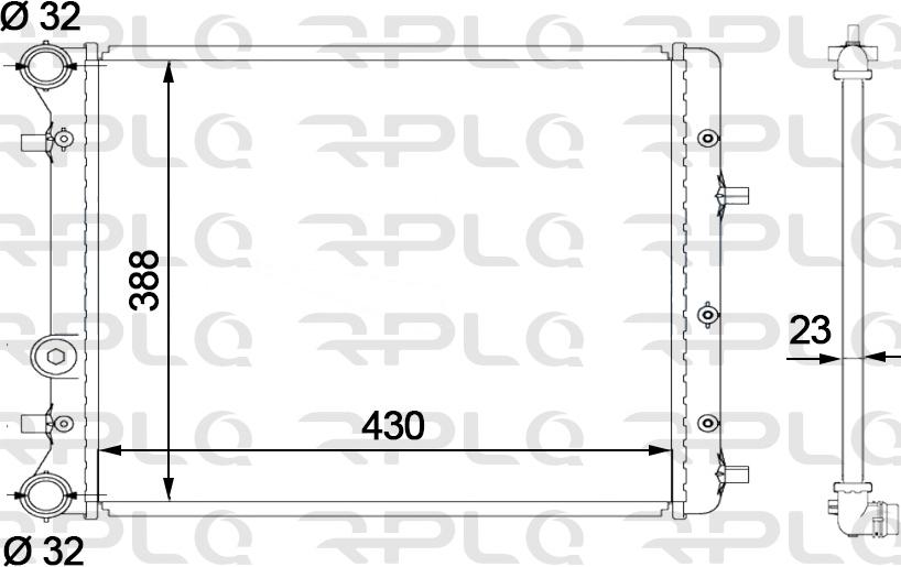 RPL QUALITY APRAVW5010 - Радиатор, охлаждане на двигателя vvparts.bg
