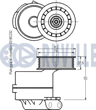 Ruville 540919 - Ремъчен обтегач, пистов ремък vvparts.bg