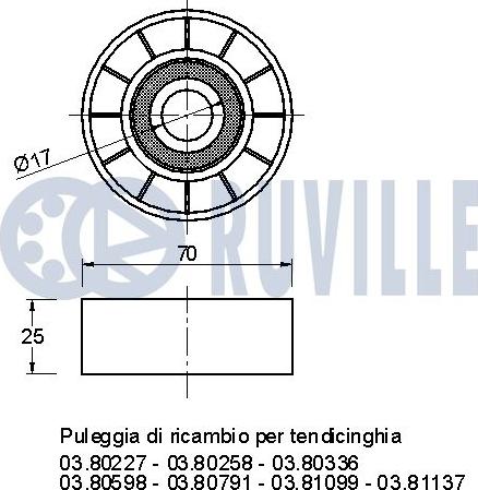 Ruville 540917 - Паразитна / водеща ролка, пистов ремък vvparts.bg