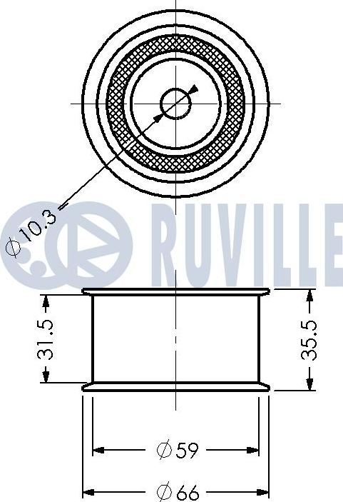 Ruville 540457 - Паразитна / водеща ролка, зъбен ремък vvparts.bg