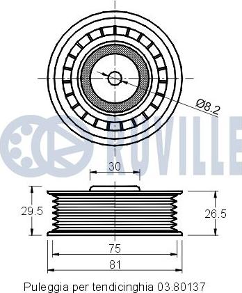 Ruville 540560 - Паразитна / водеща ролка, пистов ремък vvparts.bg