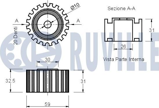 Ruville 540589 - Паразитна / водеща ролка, зъбен ремък vvparts.bg