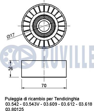 Ruville 540538 - Паразитна / водеща ролка, пистов ремък vvparts.bg